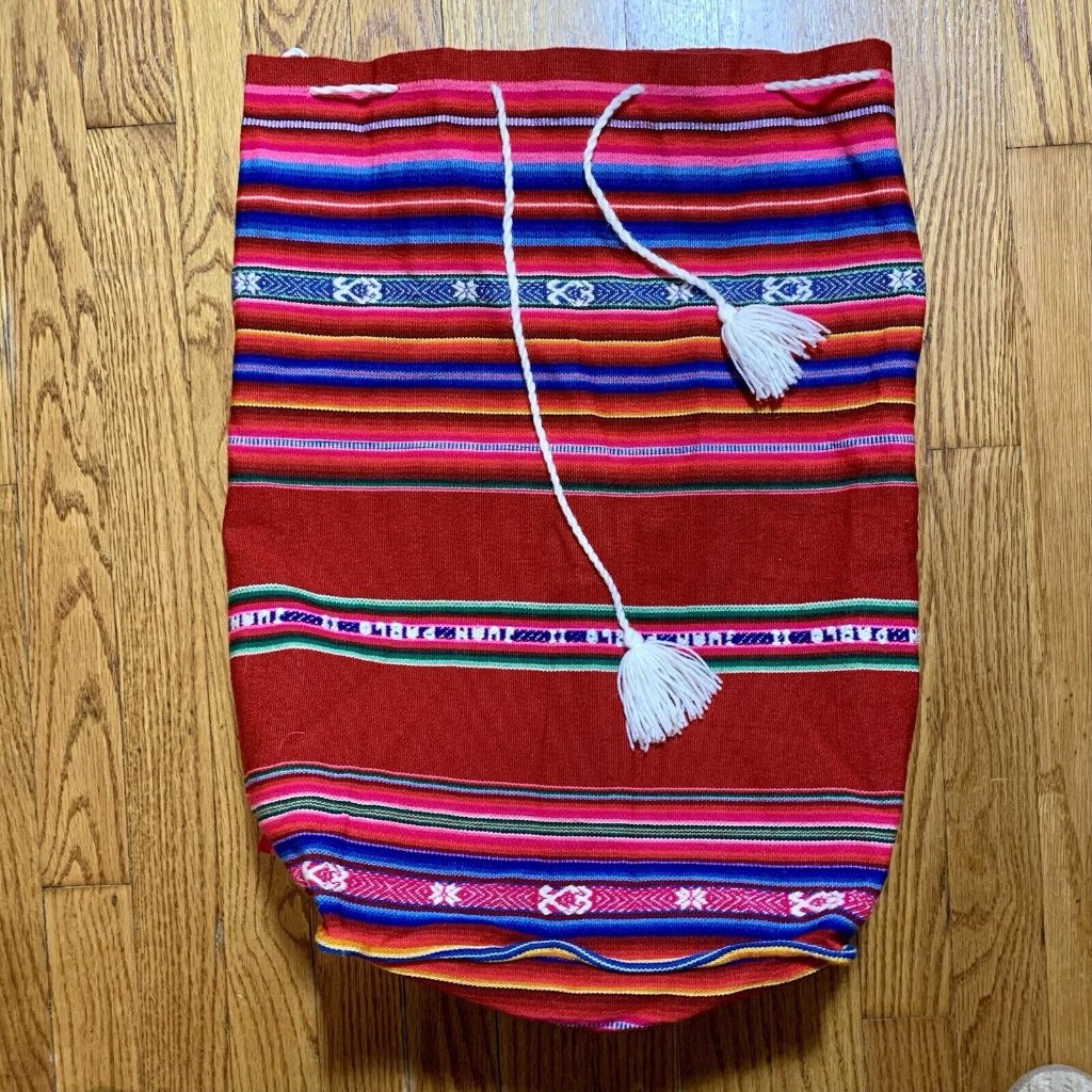Rasta Bag Handmade Laundry Beach Backpack Shoulder Bag Festival Boho Baja Mexico